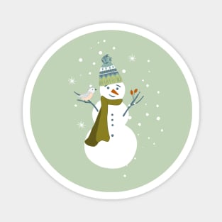 Illustration of snowman Magnet